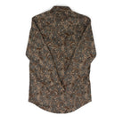 Rock and Roll Men's Brown Paisley Long Sleeve Snap Shirt 