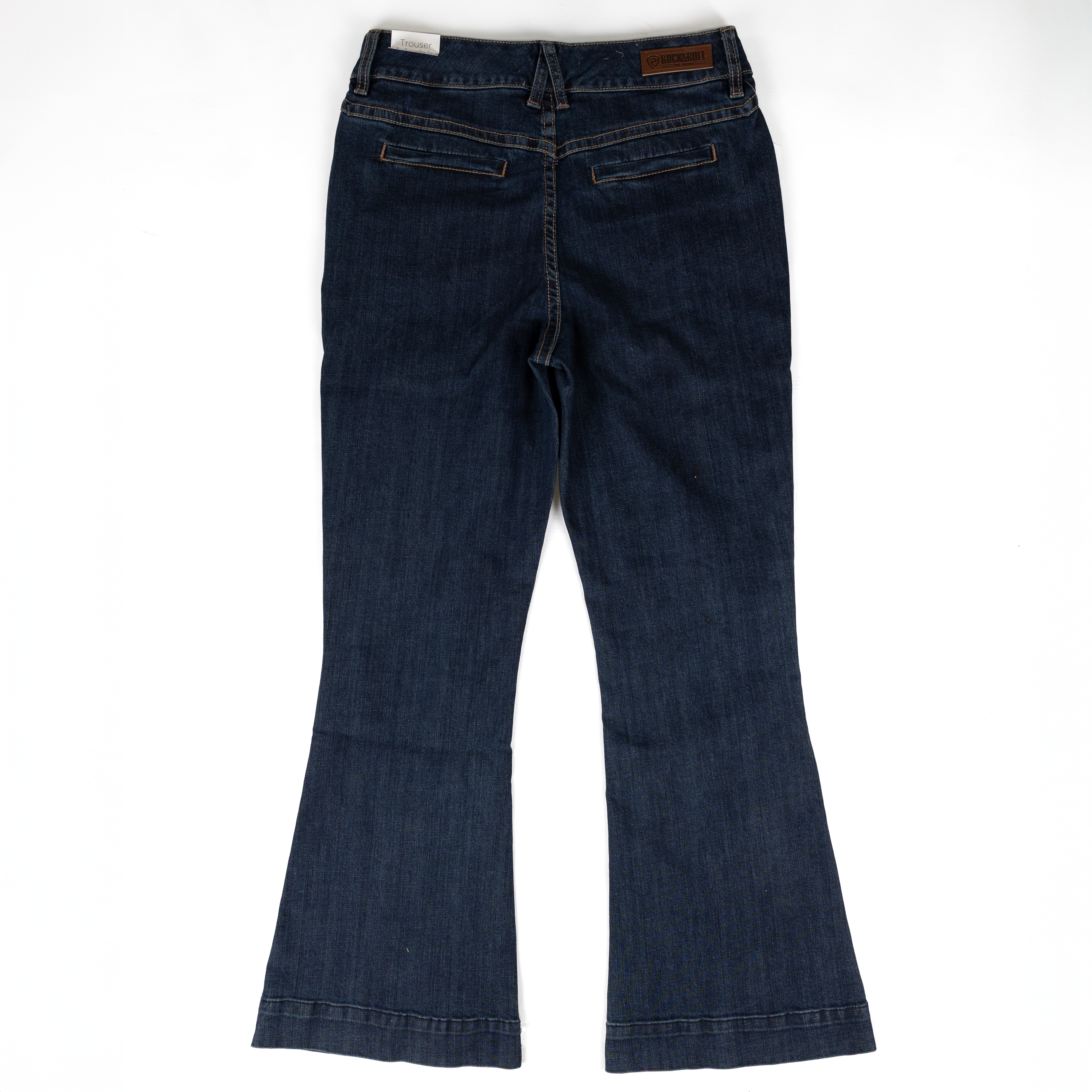 Women's Rock and Roll Denim Dark Wash High Rise Welt Pocket Trouser Jeans BW5HD09092