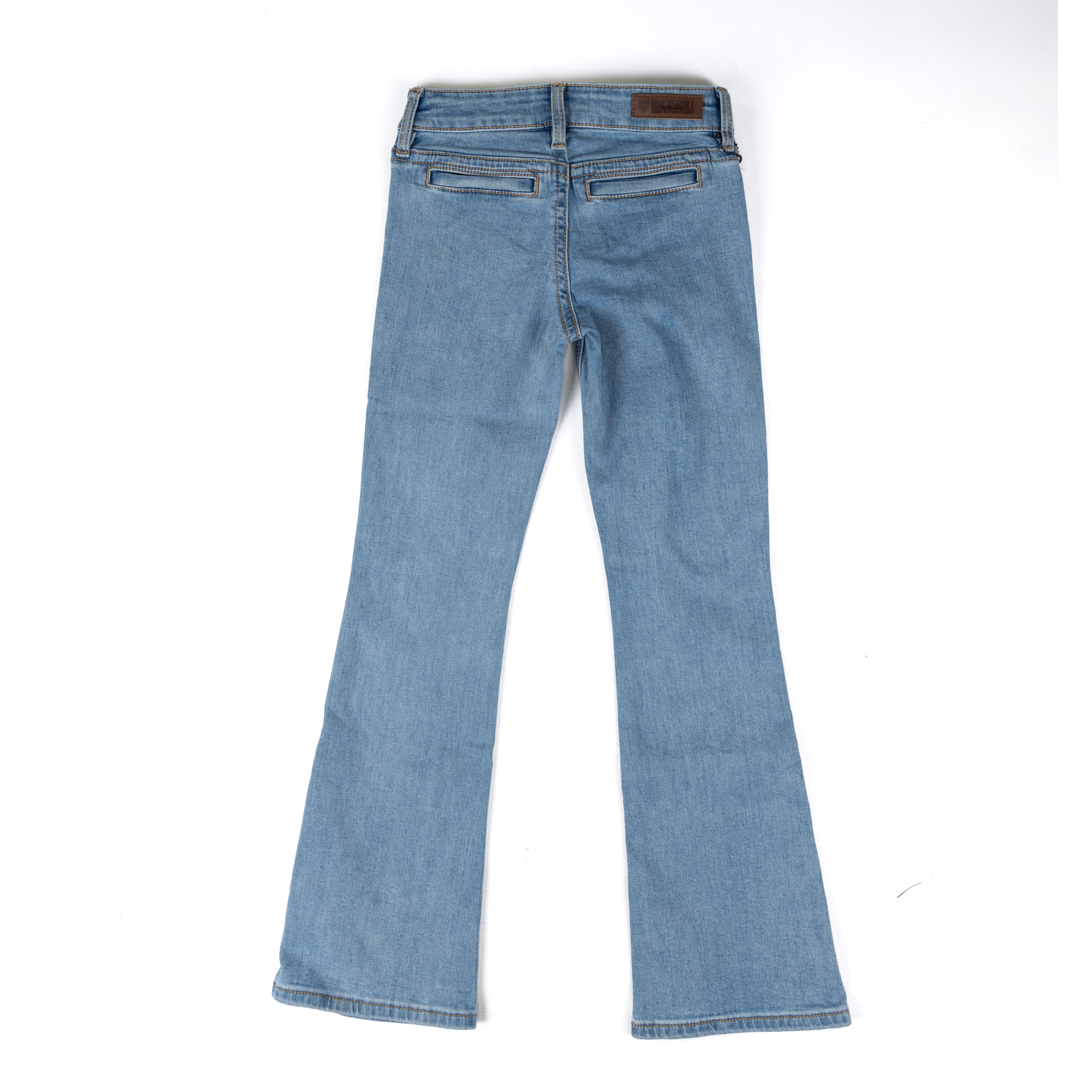 Girl's Rock and Roll Patch Pocket Bootcut Jeans BG4MD09171
