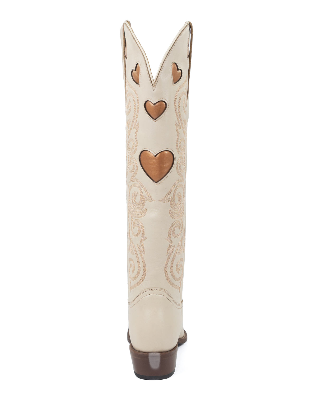 Justin Women's Cream Heart Inlay Snip Toe Boots VN4490L