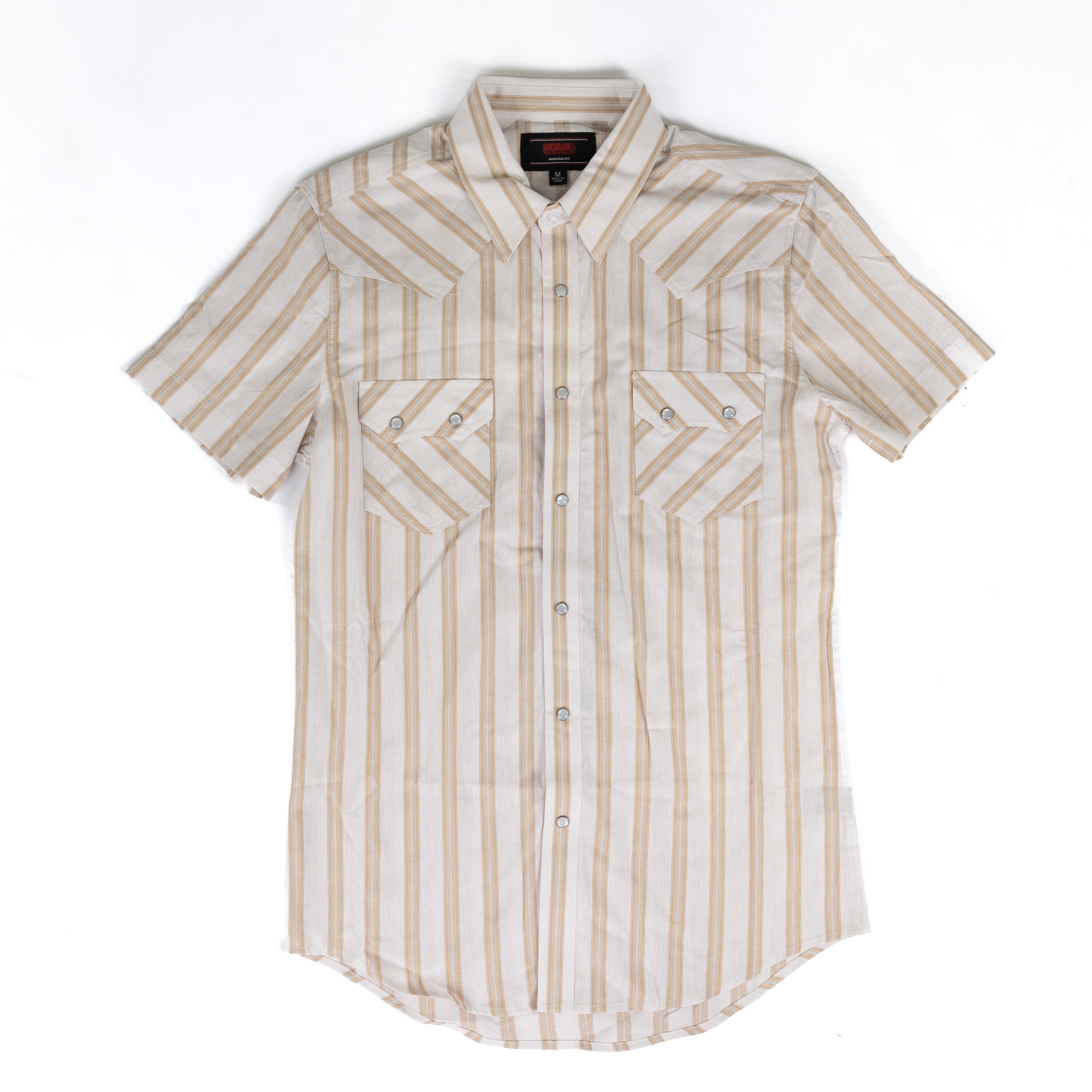 Men's Rock and Roll Short Sleeve Striped Shirt BMN3S08669
