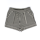 Women's Blu Pepper Black and White Striped Shorts  B6SX1045-B
