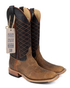 Anderson Bean Men's Distressed American Bison Square Toe Boots - Black Top - Style 363024
