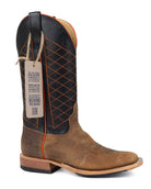 Anderson Bean Men's Distressed American Bison Square Toe Boots - Black Top - Style 363024