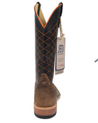 Anderson Bean Men's Distressed American Bison Square Toe Boots - Black Top - Style 363024