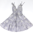 Women's Easel Blue Striped Floral Embroidery Dress SD300028