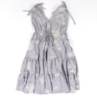 Women's Easel Blue Striped Floral Embroidery Dress SD300028