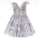 Women's Easel Blue Striped Floral Embroidery Dress SD300028