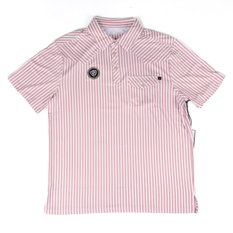 Men's Rock and Roll Western Striped White Polo Shirt BM51T09060