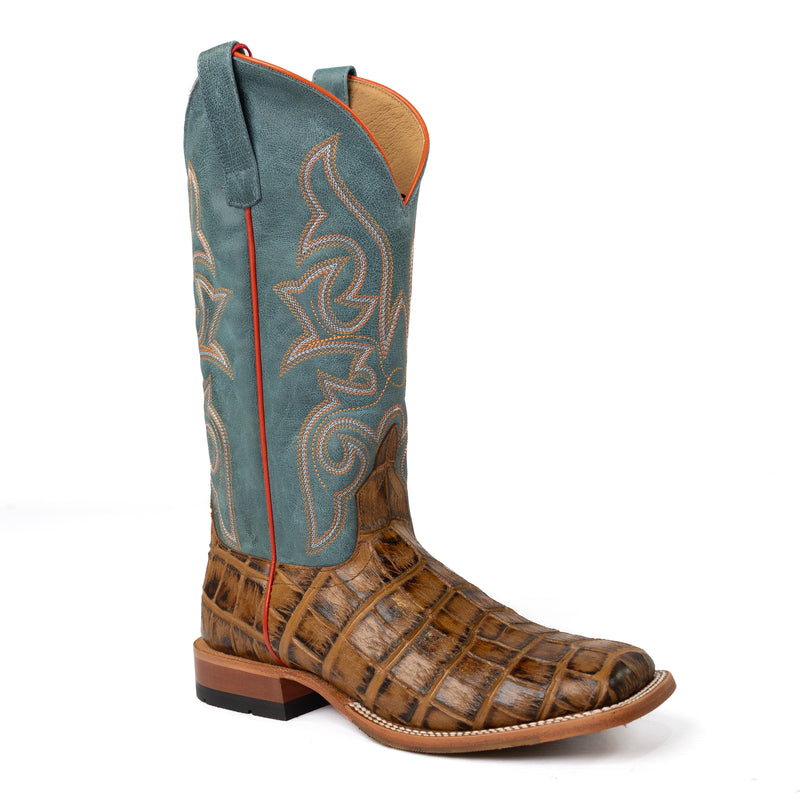 Horse Power Men's Tan Moreletti Print Square Toe Boots HP1899