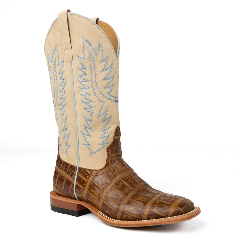 Horse Power Men's Saddle Alligator Print Square Toe Boots HP1895