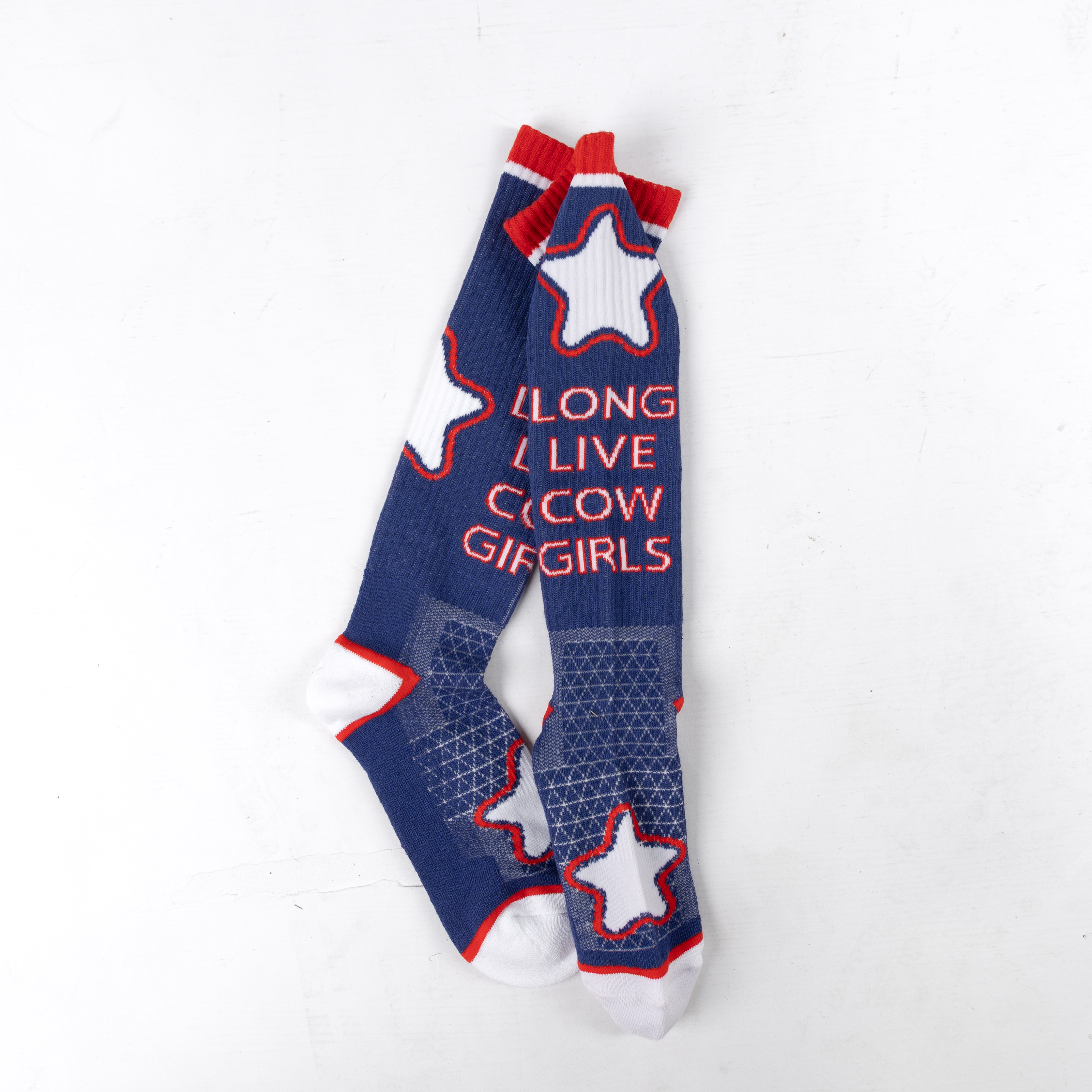 Women's Lucky Chuck Long Live Cowgirls Red and Blue Performance Socks LC12-12178