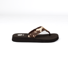 Women's Yellow Box Flexter Cow Print Flip Flops 66355-COW