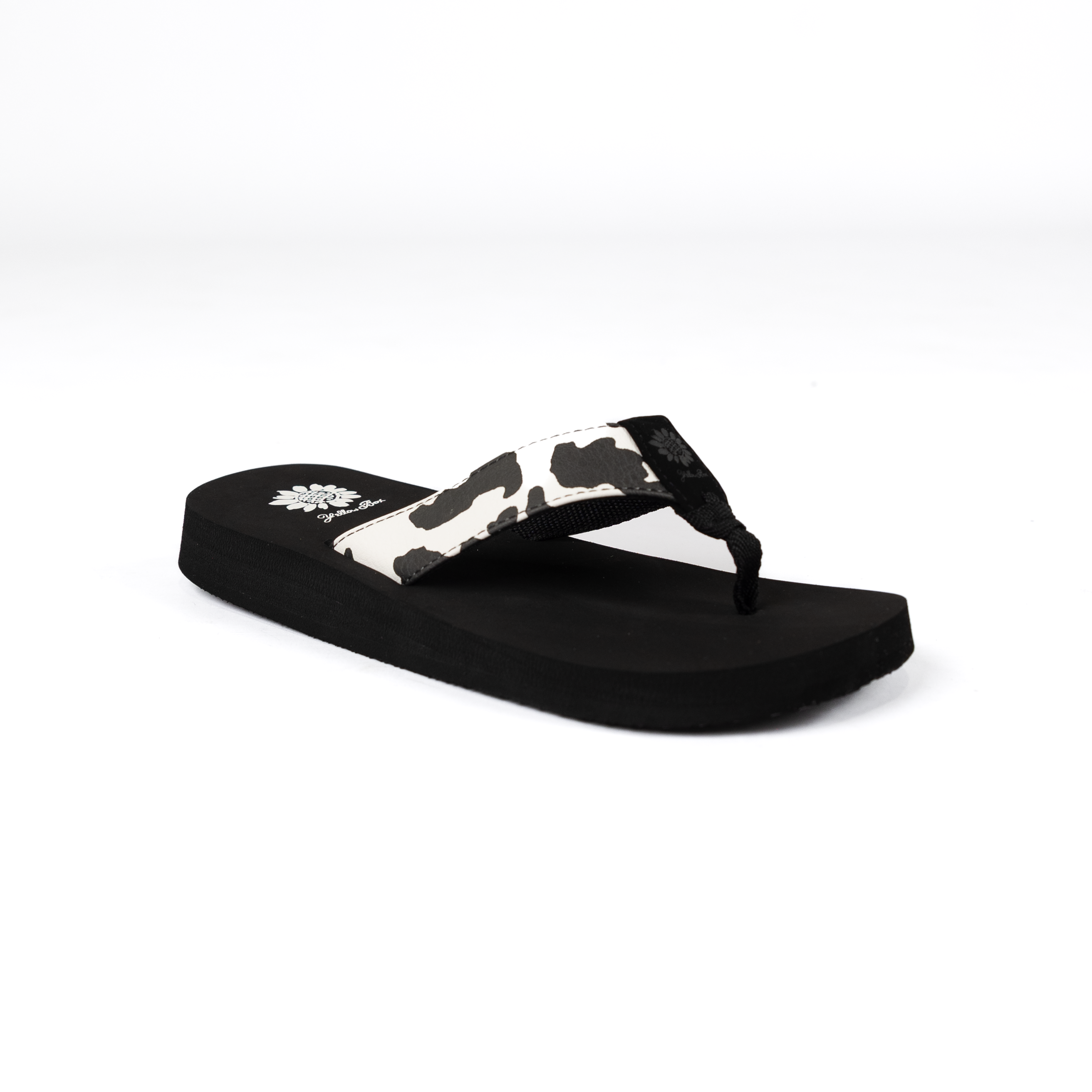 Women's Yellow Box Flexter White and Black Flip Flops 66356-W/B