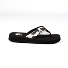 Women's Yellow Box Flexter White and Black Flip Flops 66356-W/B