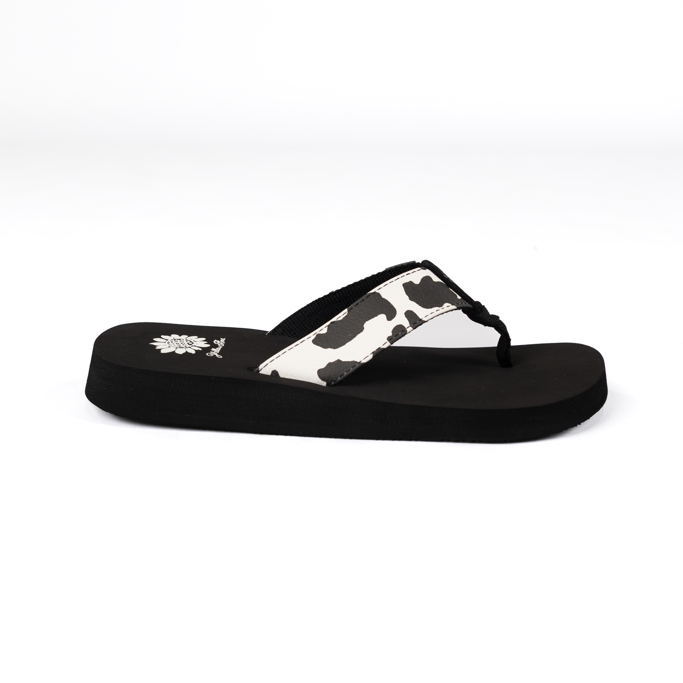 Women's Yellow Box Flexter White and Black Flip Flops 66356-W/B