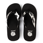 Women's Yellow Box Flexter White and Black Flip Flops 66356-W/B