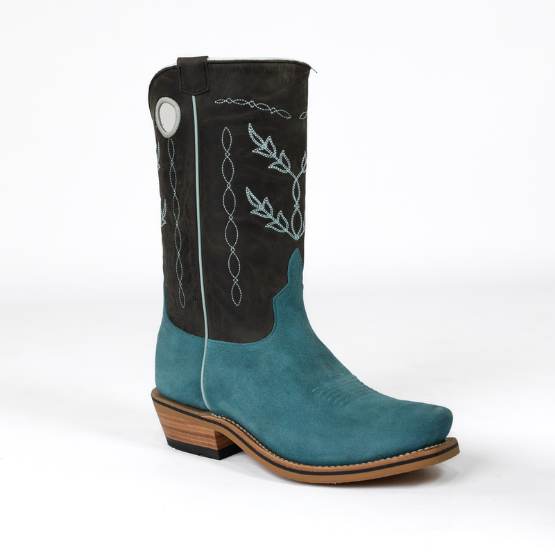 Men's Horsepower High Noon Turquoise Suede Cutter Toe Boots HP9515