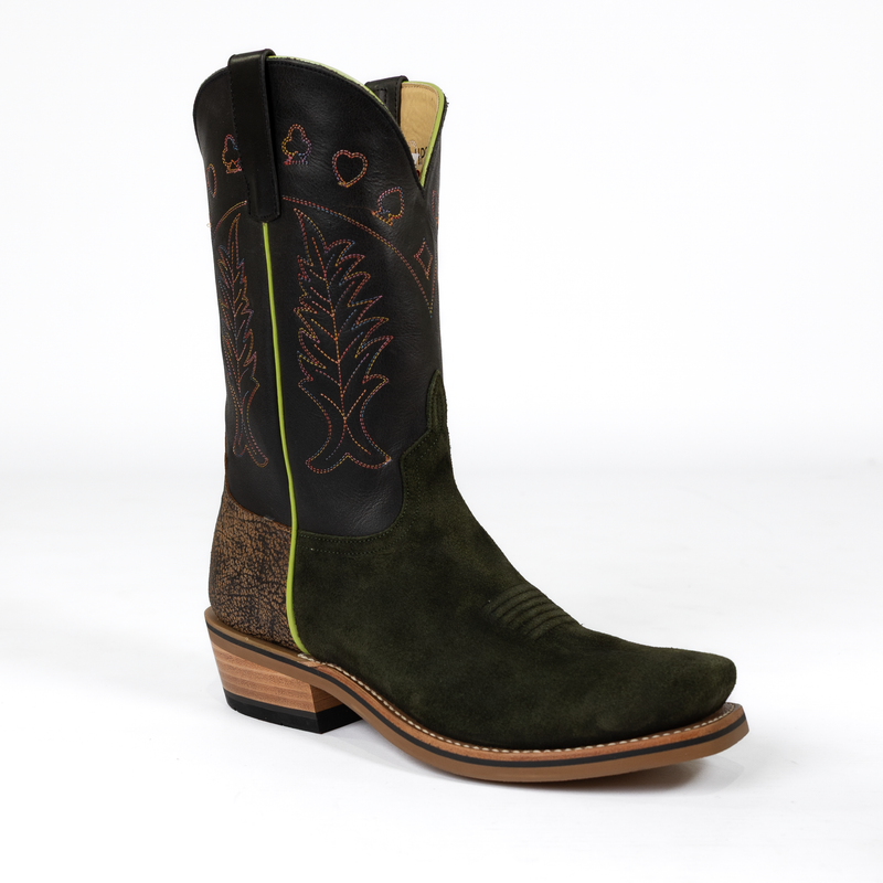 Men's Horsepower High Noon Green Suede Cutter Toe Boots HP9519