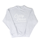Crazy House Ash Gray Crewneck with White Print 