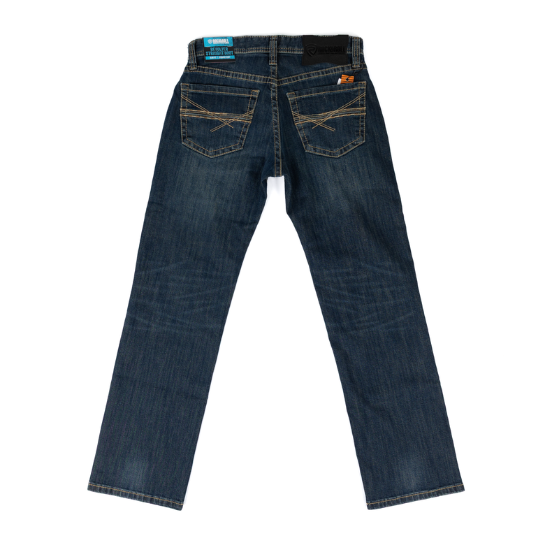 Men's Rock and Roll Denim Straight Boot Dark Vintage Jeans BM1RD08020