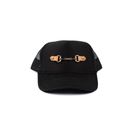 Women's McIntire Saddlery Black Trucker Cap with Gold Metal Bit CAP-68