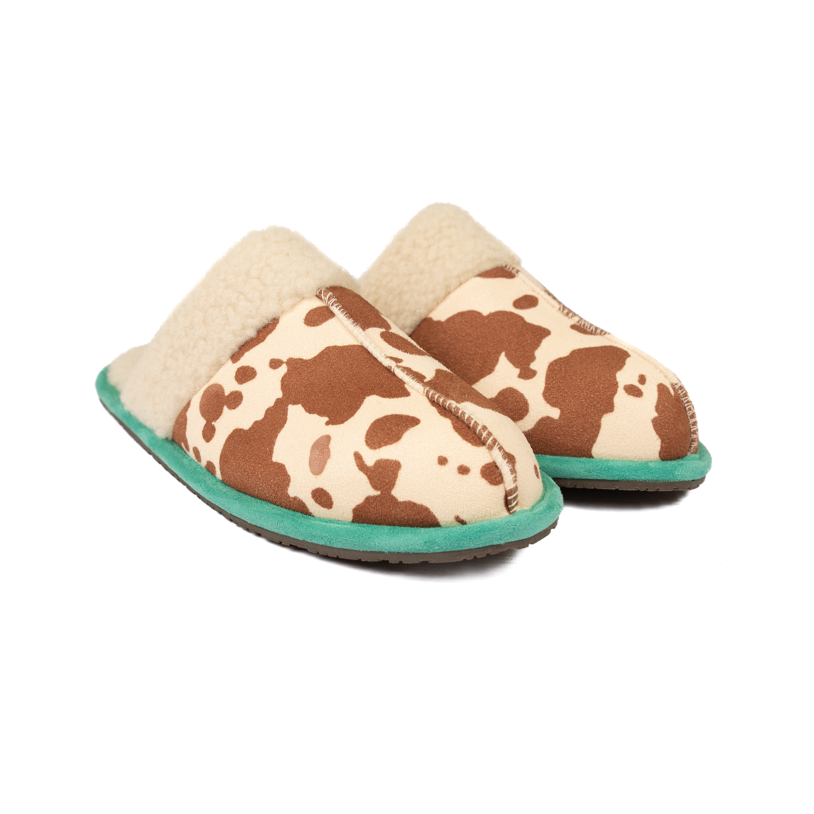 Women's Very G Alala Brown and White Cowhide Printed Slippers VGFL0073-291