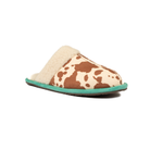 Women's Very G Alala Brown and White Cowhide Printed Slippers VGFL0073-291
