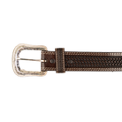 Men's Cowboy Chrome Basket Weave Brown Leather Belt 1005