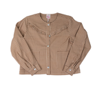 Women's Mini Checkered Button Down Ruffled Jacket ST3250E-01