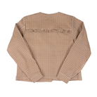 Women's Mini Checkered Button Down Ruffled Jacket ST3250E-01