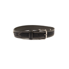 Boys Cowboy Chrome Black Leather Belt with Silver Concho 871