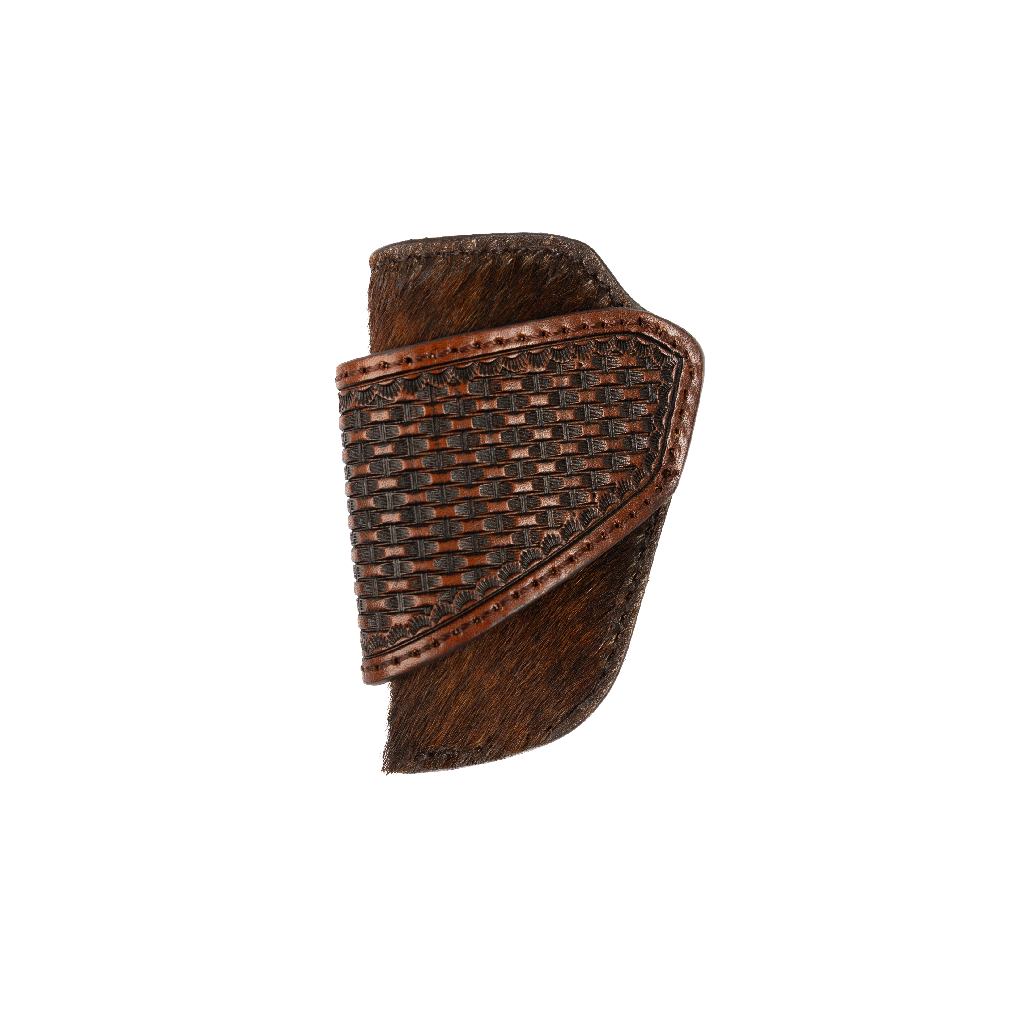 Cowboy Chrome Leather Basket Weave Knife Sheath K325