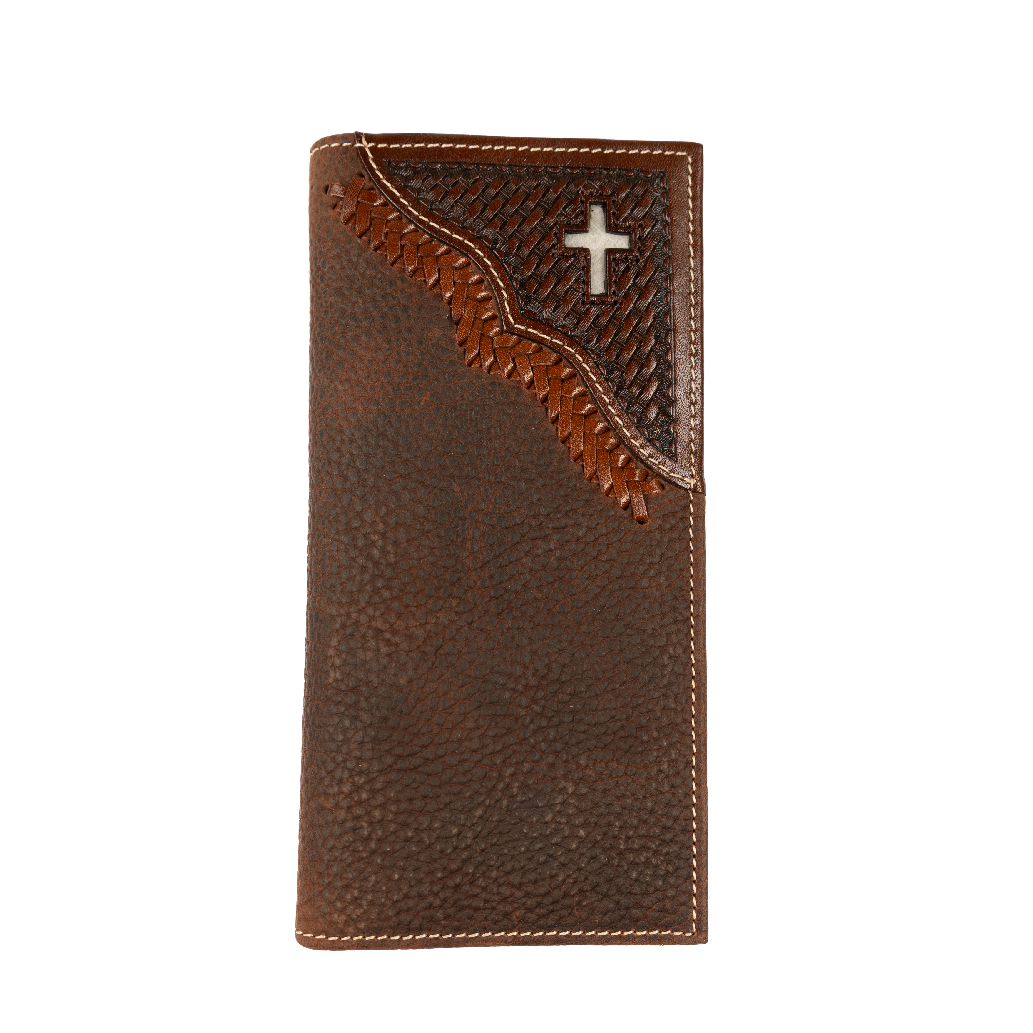 Men's Cowboy Chrome Dark Brown Leather Rodeo Style Wallet W3125