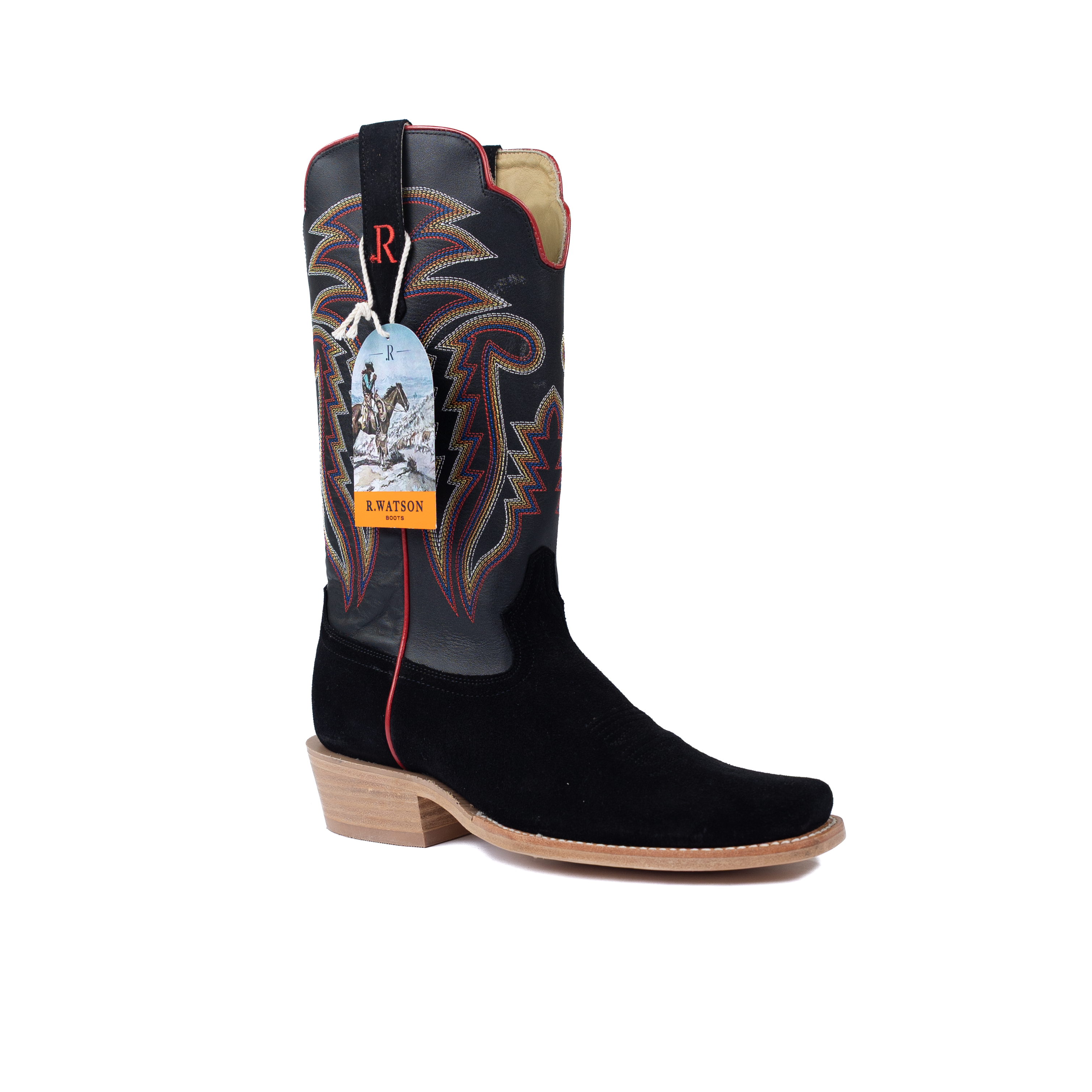 Men's R. Watson Roughout Narrow Square with 13″ Black Cowhide Top RW8208-1