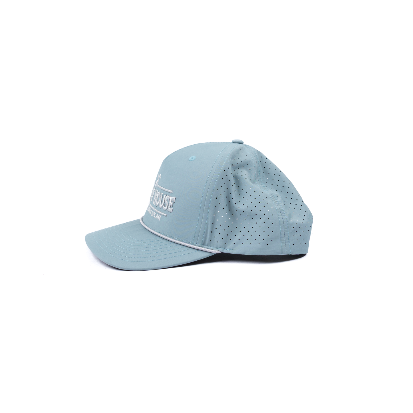 Crazy House Smoke Blue Snapback Cap with Puff Stitching