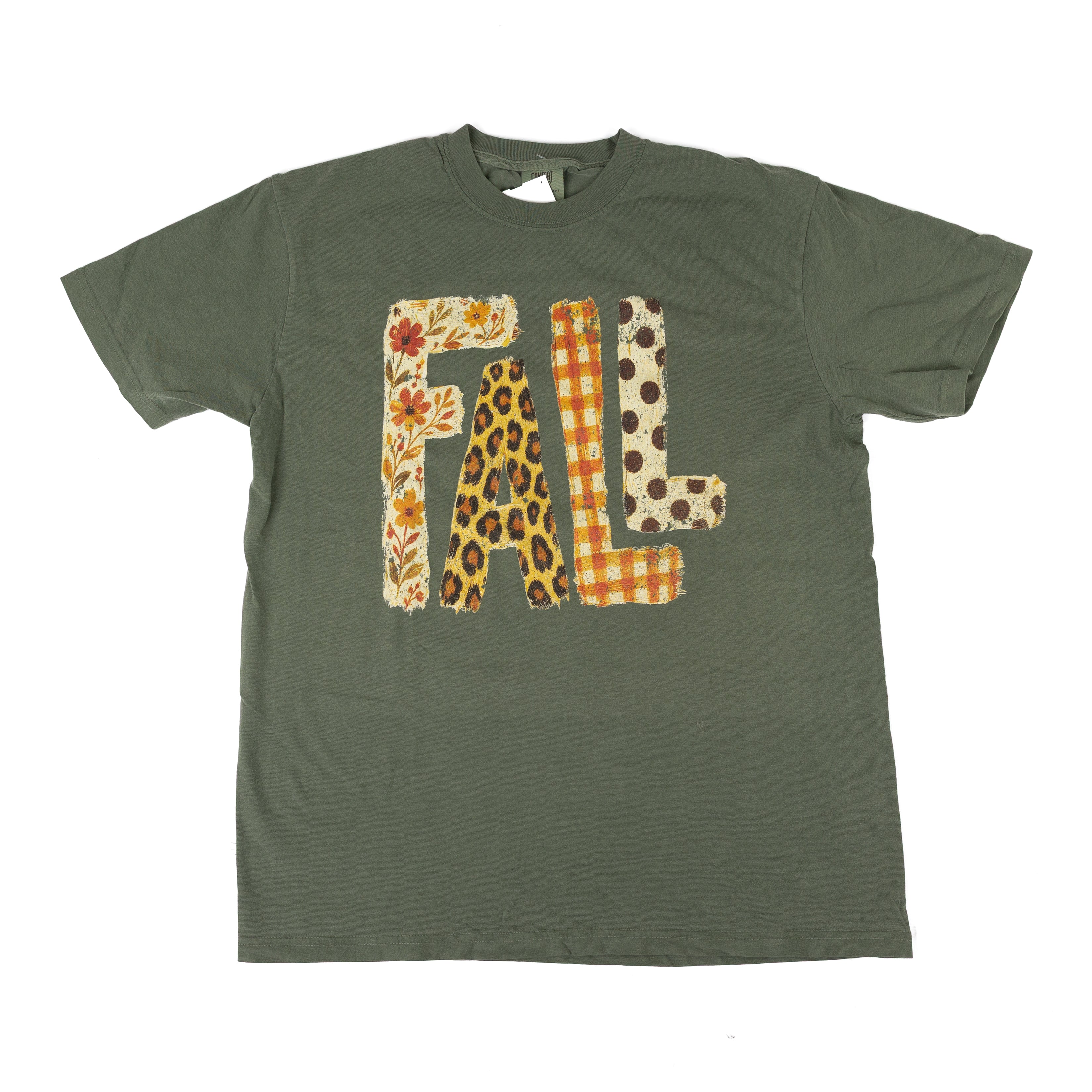 Women's Moss Green Short Sleeve Fall T-shirt