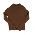 Another Love Women's Brown Evalina Long Sleeve Mock Neck Shirt 