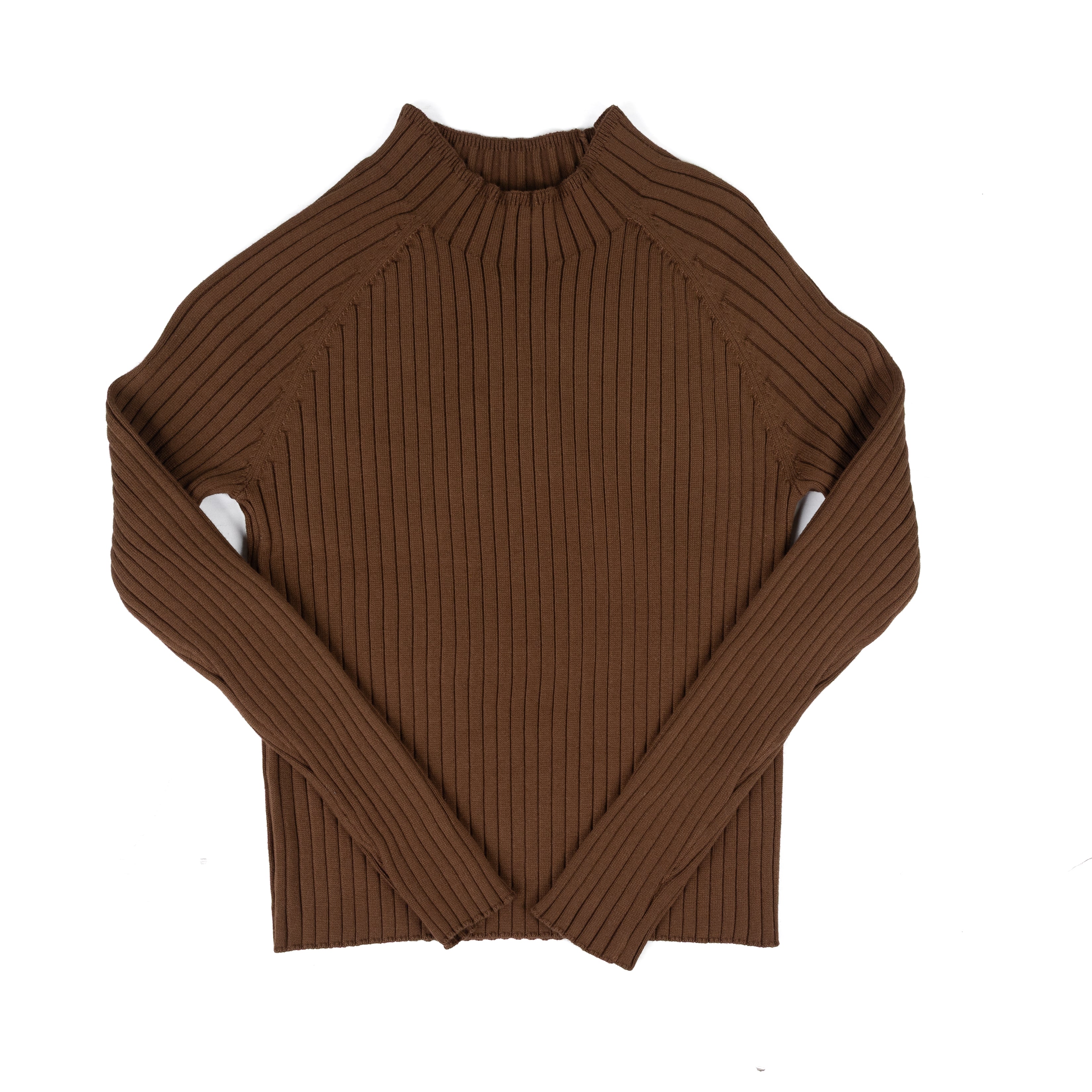 Another Love Women's Brown Evalina Long Sleeve Mock Neck Shirt 