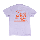 Women's Light Purple Short Sleeve "God is Good All The Time" T-shirt 