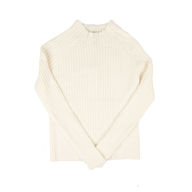 Another Love Women's White Evalina Long Sleeve Mock Neck Shirt