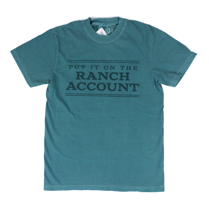Women's Teal Short Sleeve "Put It The Ranch Account" T-shirt 