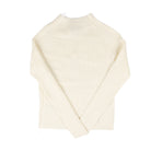 Another Love Women's White Evalina Long Sleeve Mock Neck Shirt