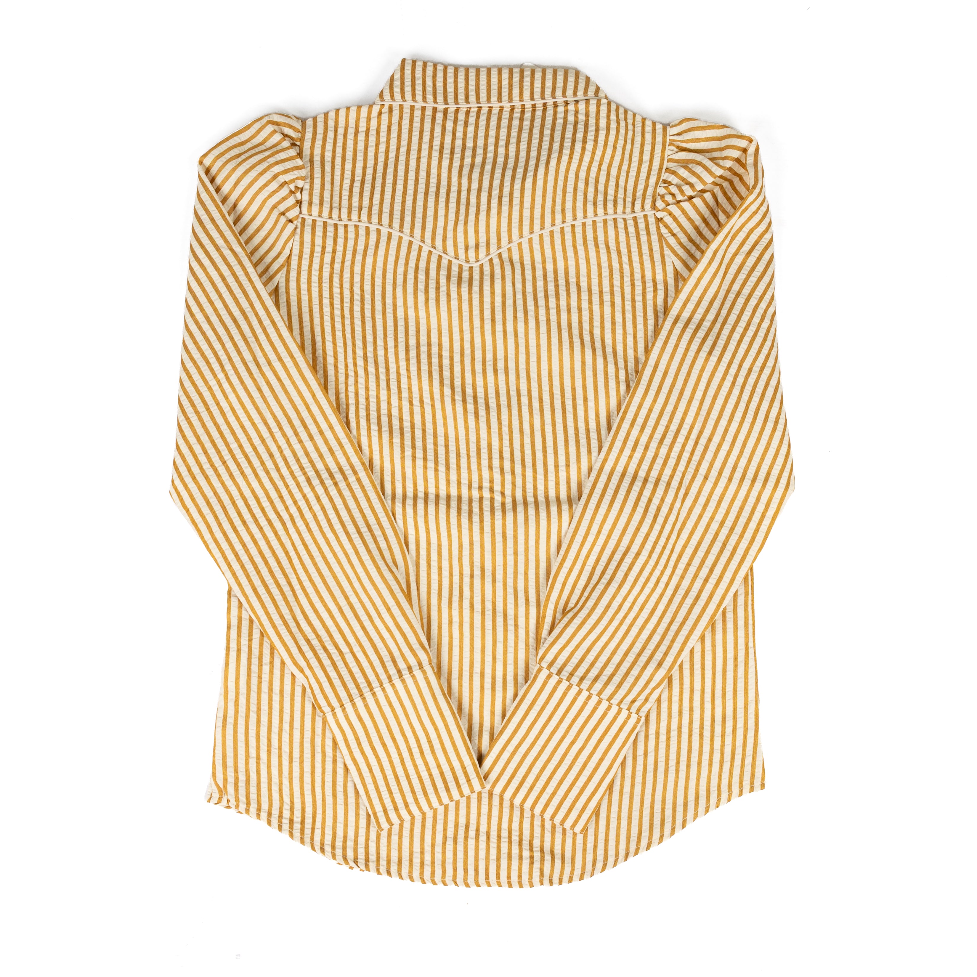 Howdy Hanny Long Sleeve Yellow Stripe Pearl Snap Shirt 