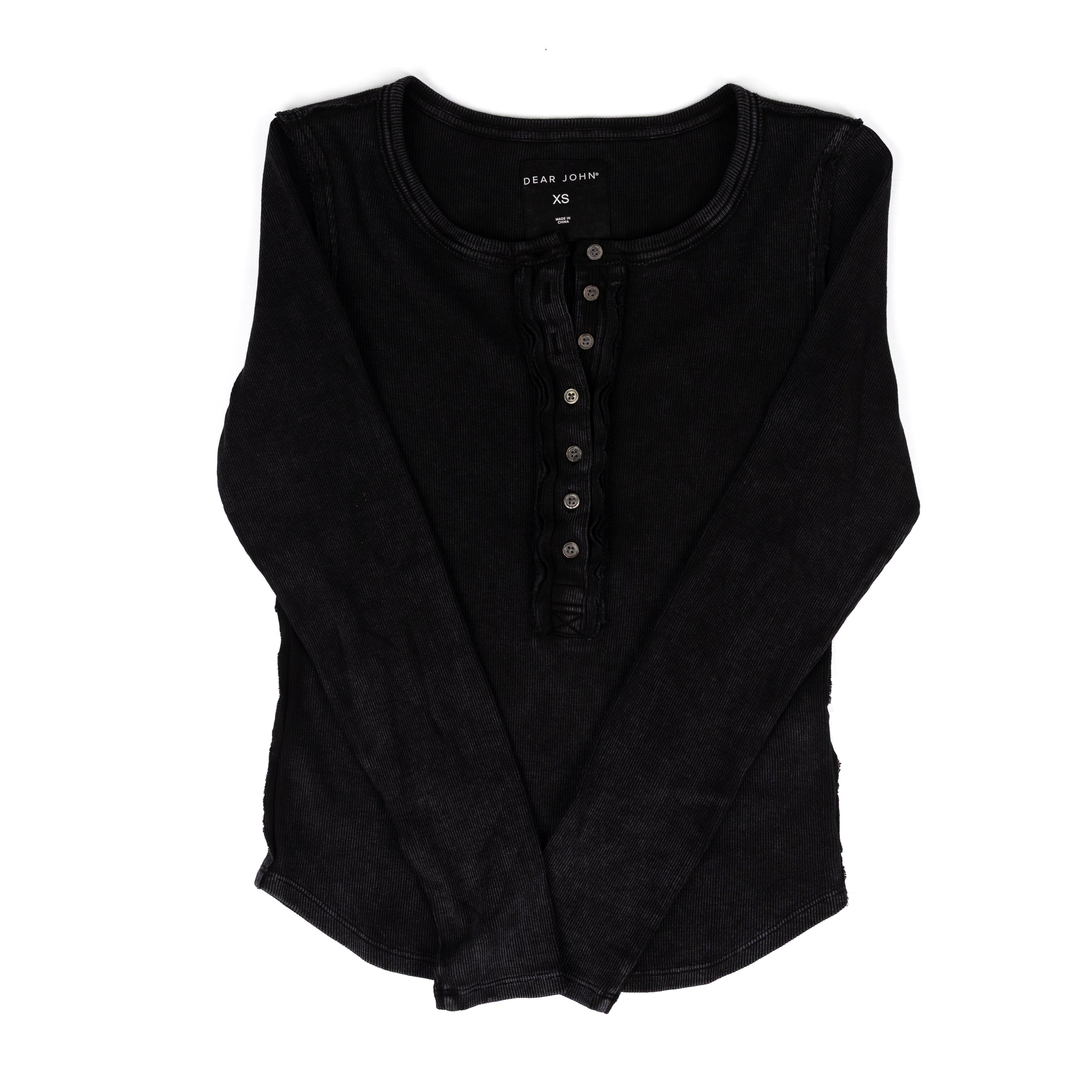 Dear John Women's Washed Black Edie Long Sleeve Shirt