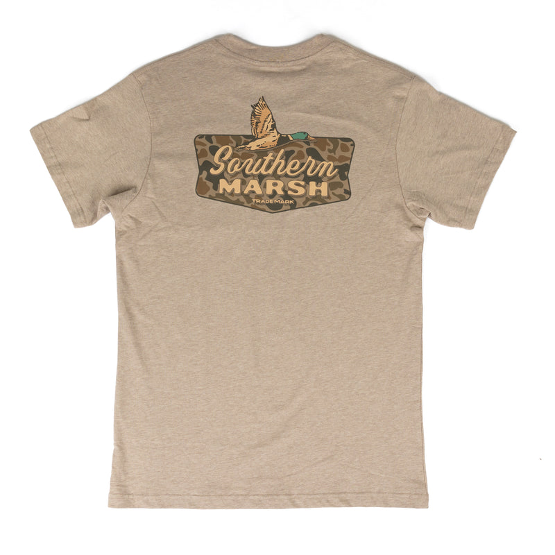 Southern Marsh Men's Light Brown Short Sleeve Inflight Badge T-shirt ABIB WBT