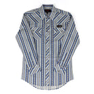 Rock and Roll Denim Long Sleeve Stripe Printed Snap Shirt BMN2S09433