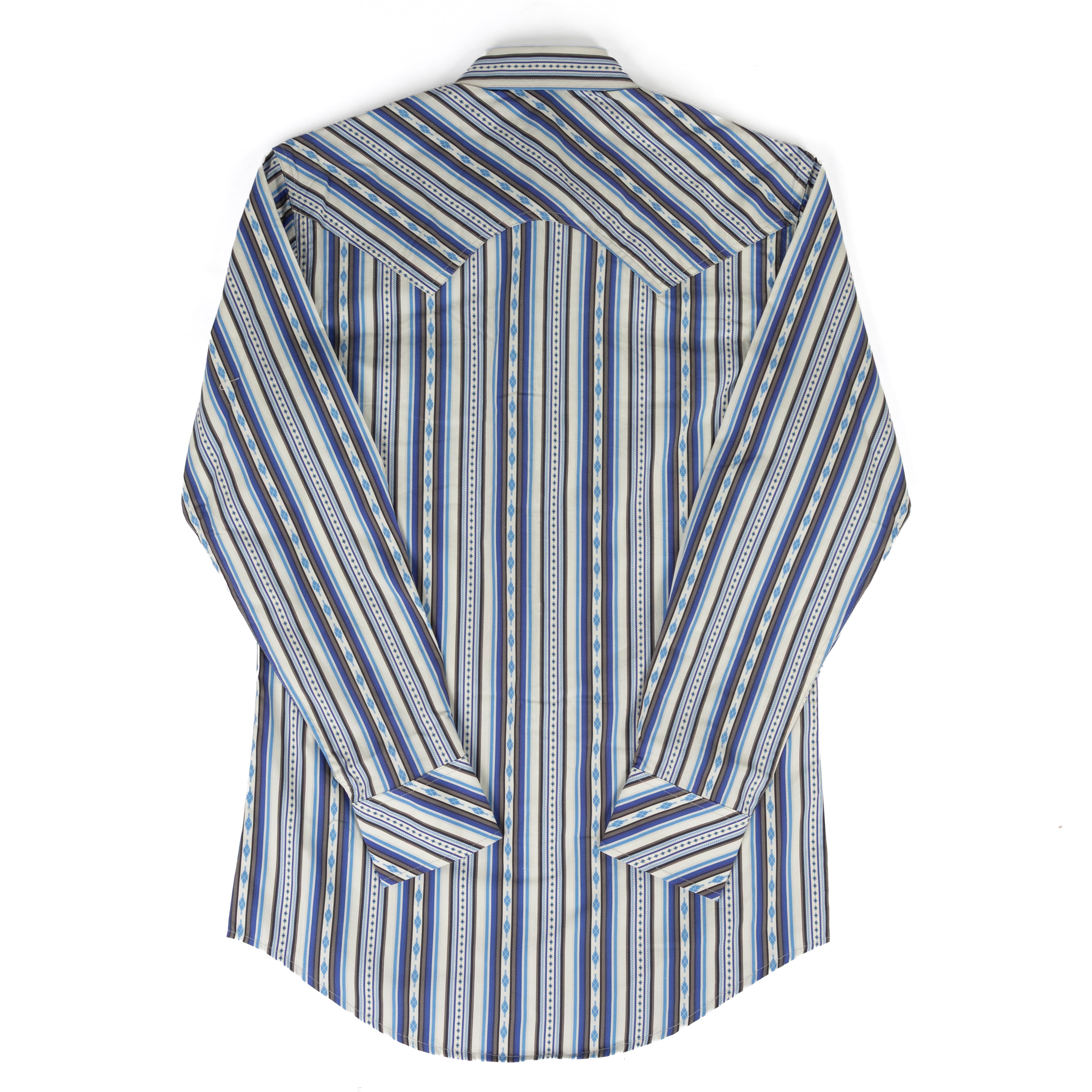 Rock and Roll Denim Long Sleeve Stripe Printed Snap Shirt BMN2S09433