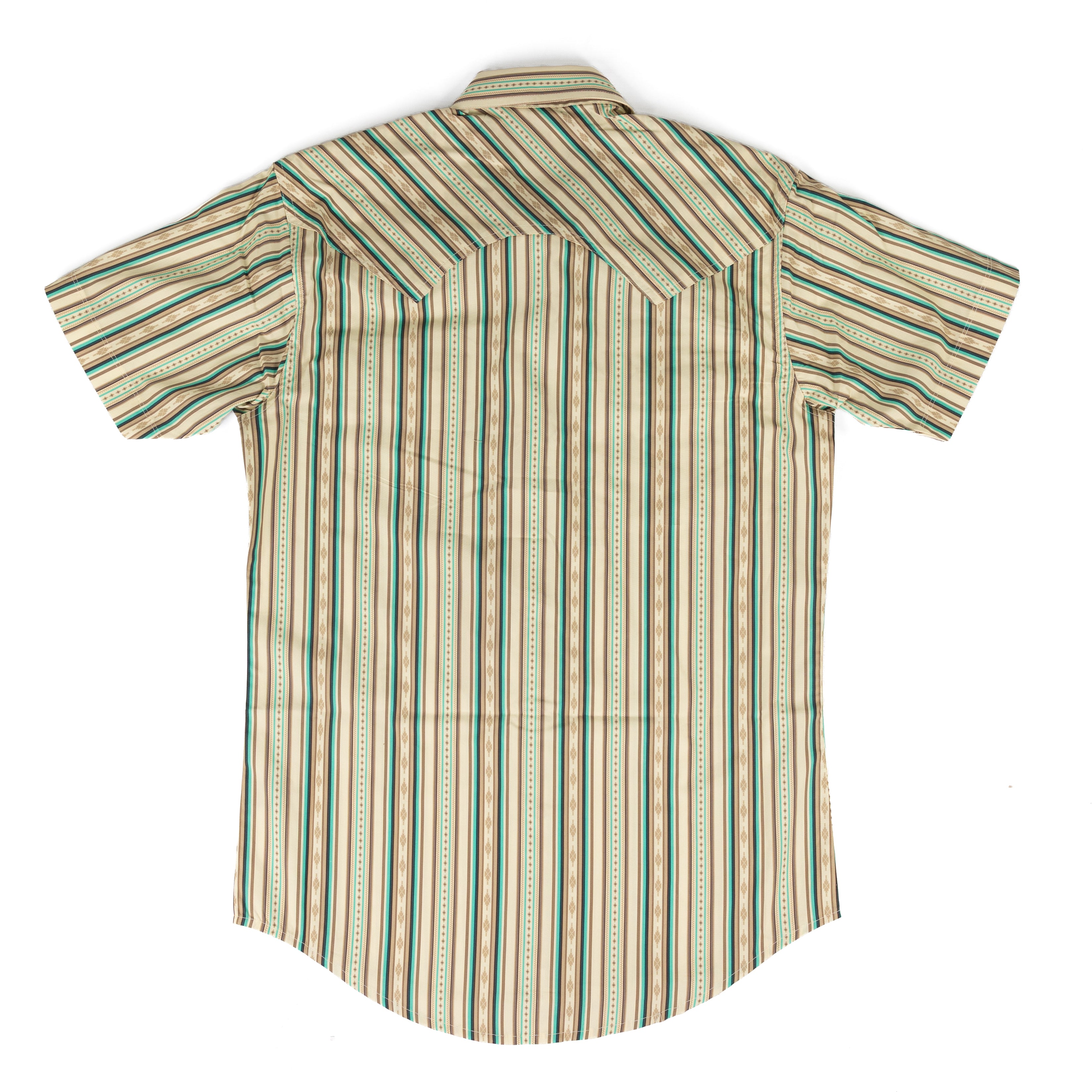 Rock and Roll Denim Men's Short Sleeve Brown Stripe Shirt BMN3S09429