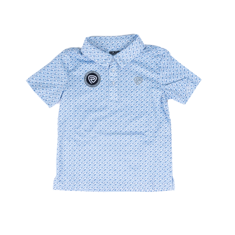 Boy's Rock and Roll Short Sleeve Light Blue Polo BB51T08333
